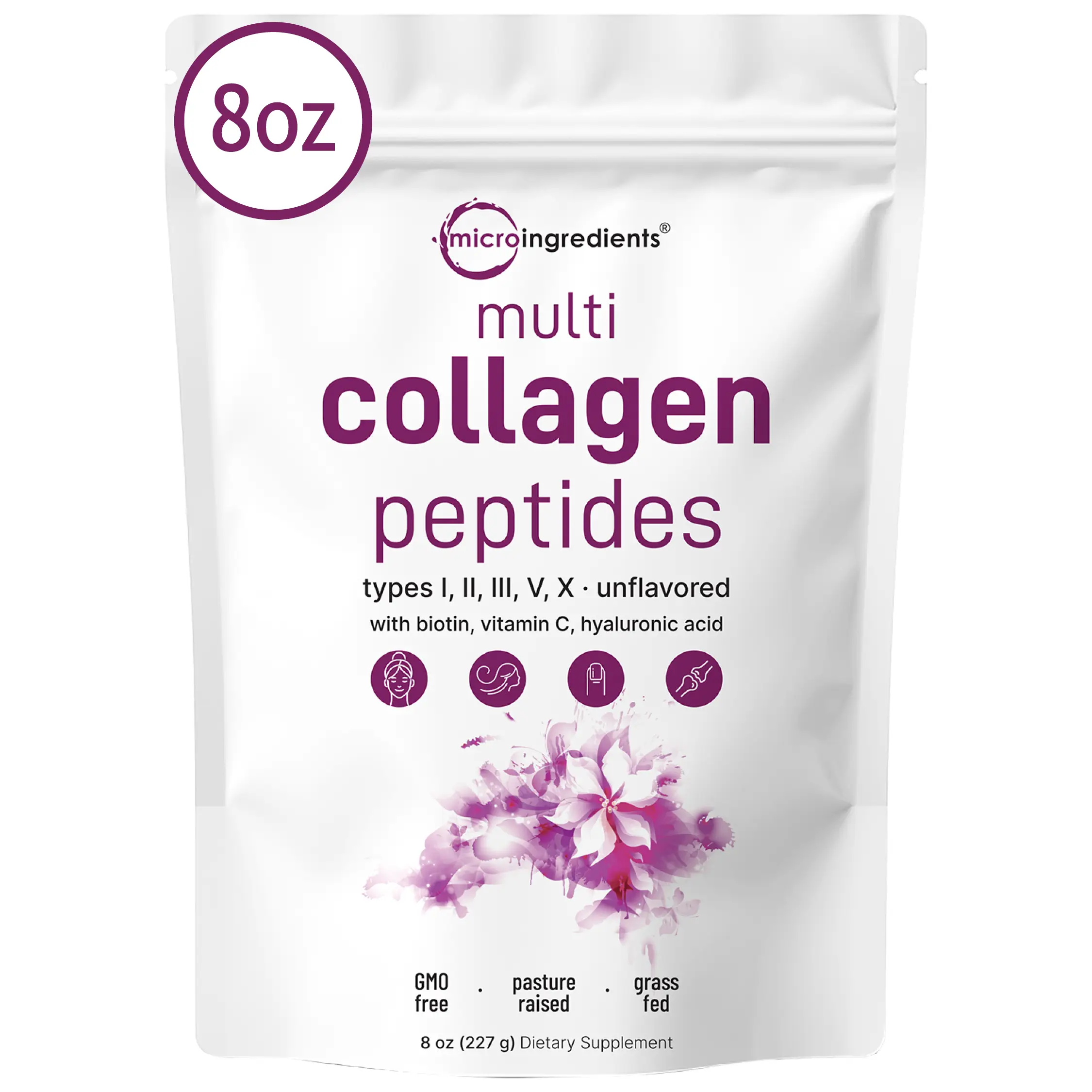 Micro Ingredients Multi Collagen Peptides Powder, 8oz