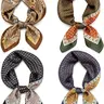 4PCS Neck Scarf Bandanas for Men and Women, Silk Feeling Head Scarfs, Fashion Neckerchief Square Purse Scarf