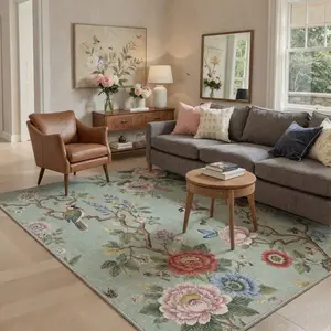 【Summervibes】GENIMO Area Rug – Soft, Non-Slip, Pet Friendly, Machine Washable Floor Rug, Home Carpet, Stylish Decor for Any Room ,ARF2041-PETAL