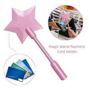1pc 3D printed starlight magic wand, light touch payment card clip magic wand