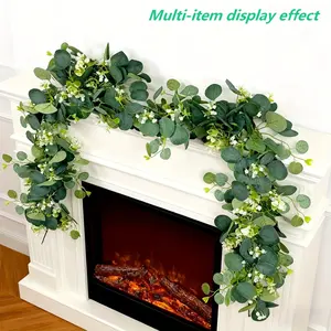 4-Piece Set, 5.9ft Artificial Eucalyptus Vine, Evergreen Decor, Artificial Hanging Plant, Plastic Material, Eco-Friendly, No Power Needed, DIY Wreath Making