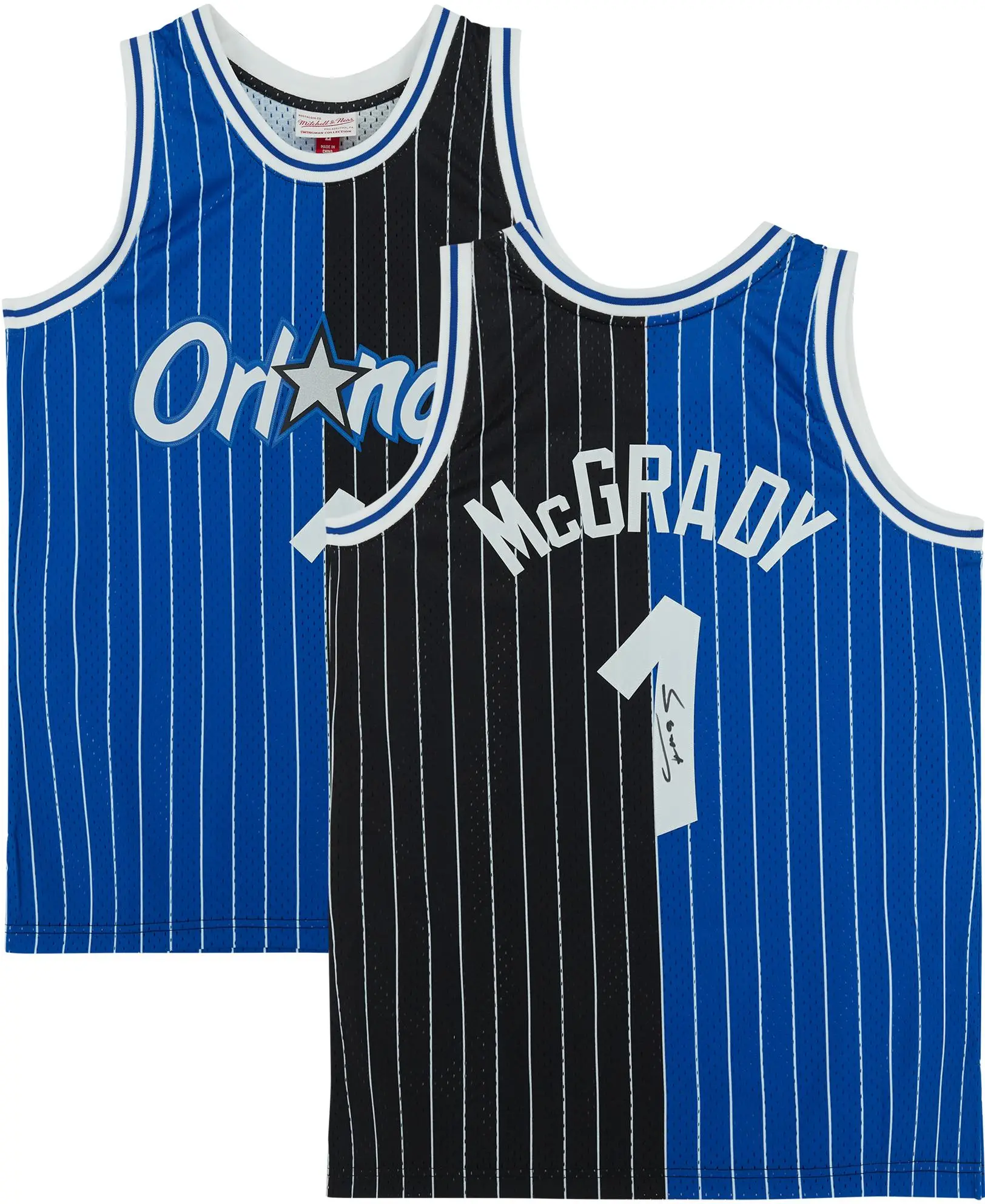 Tracy McGrady Orlando Magic Autographed Black and Blue Split Mitchell & Ness 2003-2004 Swingman Jersey - Fanatics Authentic Certified