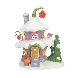 Department 56 Dr. Seuss Grinch Village Auntie Who's Bouquet House Lit Building, 8 Inch, Multicolor