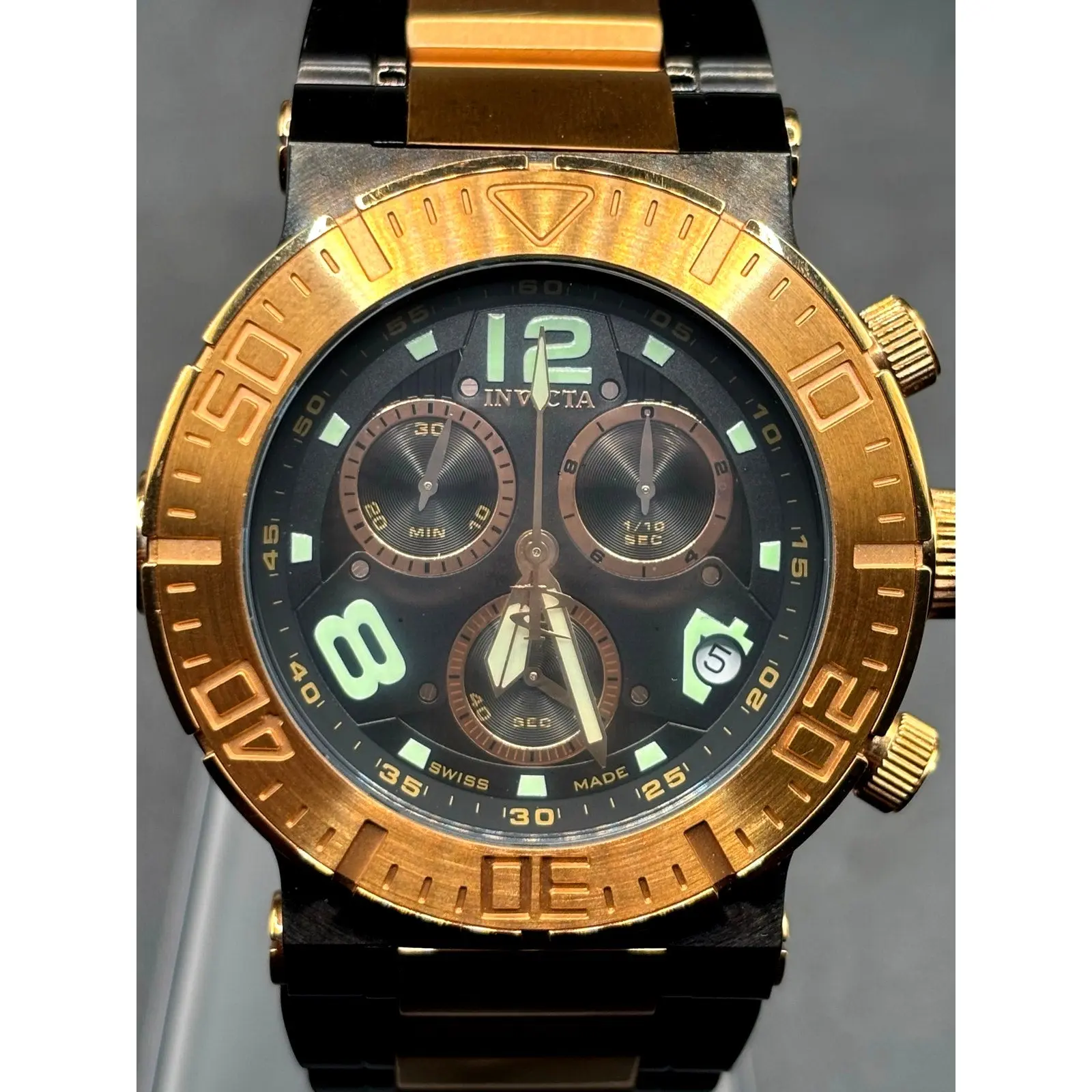 Invicta Reserve 6763 Swiss Made Chronograph 18K Rose Gold Plated Men's Watch