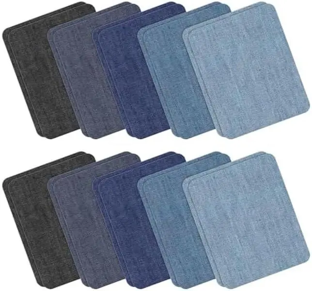 20Pcs Soft Iron-On Stretchy Denim Patches (4.1in x 5.2in) - Strong Heat-Activated Adhesive, Color Options, Clothing Repair, DIY Leathercraft Accessory, Premium Materials