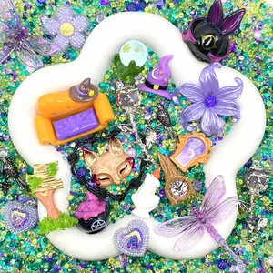 Witches Brew - Live Mix- Mixed Craft Embellishment Pack for Journals & DIY Crafts – Metal, Resin, Rhinestones & Artificial Flowers Assortment for Scrapbooking, Resin Art & Decoration