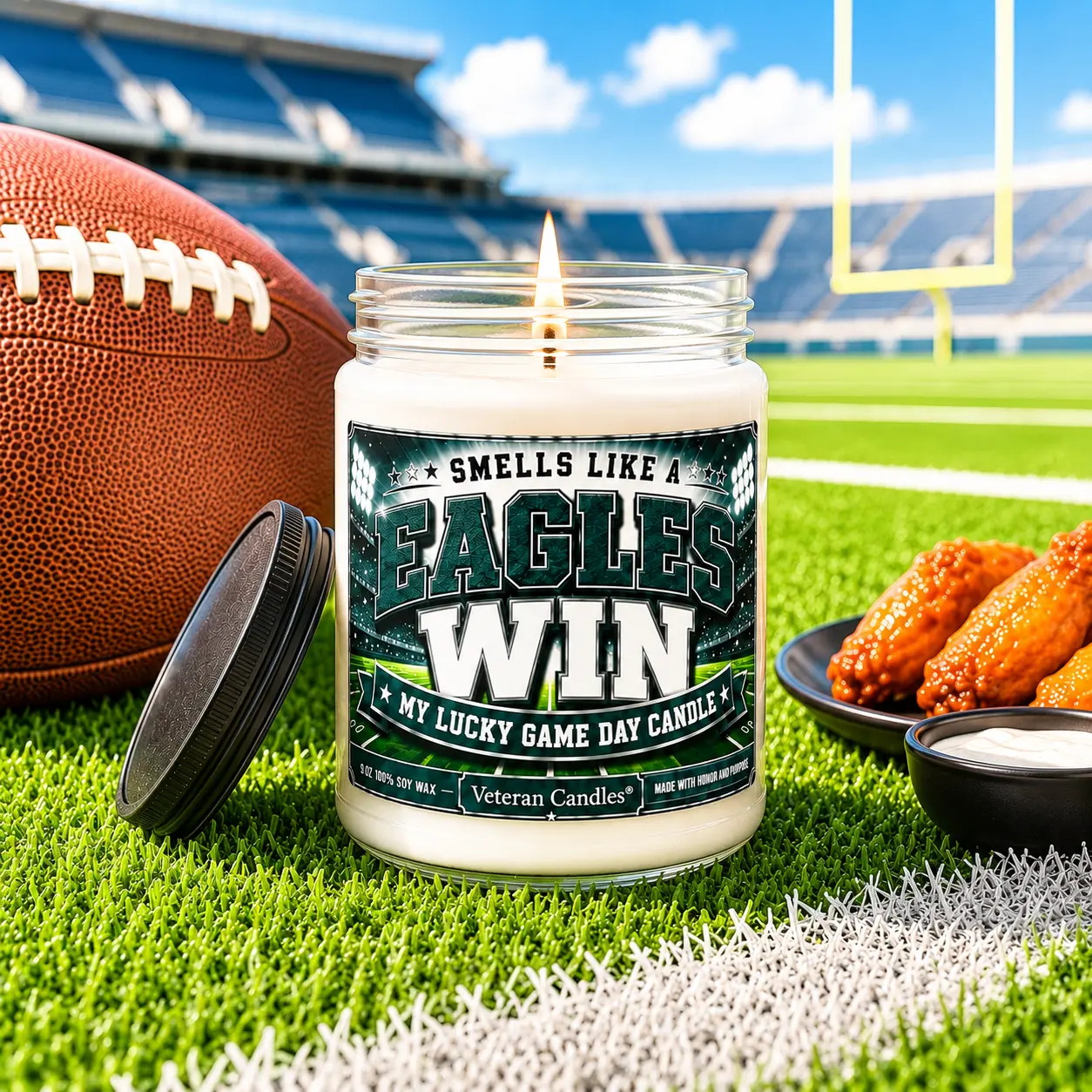 Eagles Themed Scented Candle - "Smells Like an Eagles Win" Fragrance, Game Day Home Decor, Funny Fan Gift