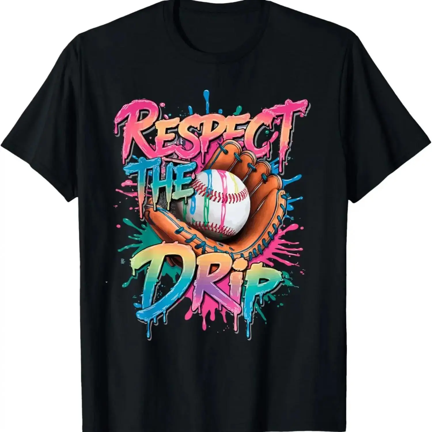 Spark Your Style with 100 Percent Cotton Baseball Inspired Ice Cream Drip Youth T Shirt