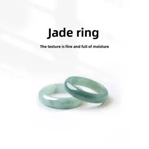 Jade ring for women and men, white ice jade plain ring, jade finger ring, raw stone index finger ring, tail ring, jade ring
