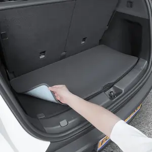 1pc, for 2026 6-seater Tesla Model YL trunk pad, Model Y L rear trunk cover protection pad, trunk cargo pad, black PU leather, car interior anti-wear protection pad, easy to install [can be installed on both left-hand and right-hand drive cars]