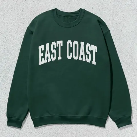East Coast Collegiate Sweatshirt, Varsity Style Crewneck, Aesthetic Oversized Travel Sweater, Preppy East Coast Shirt, Unisex College Pullover