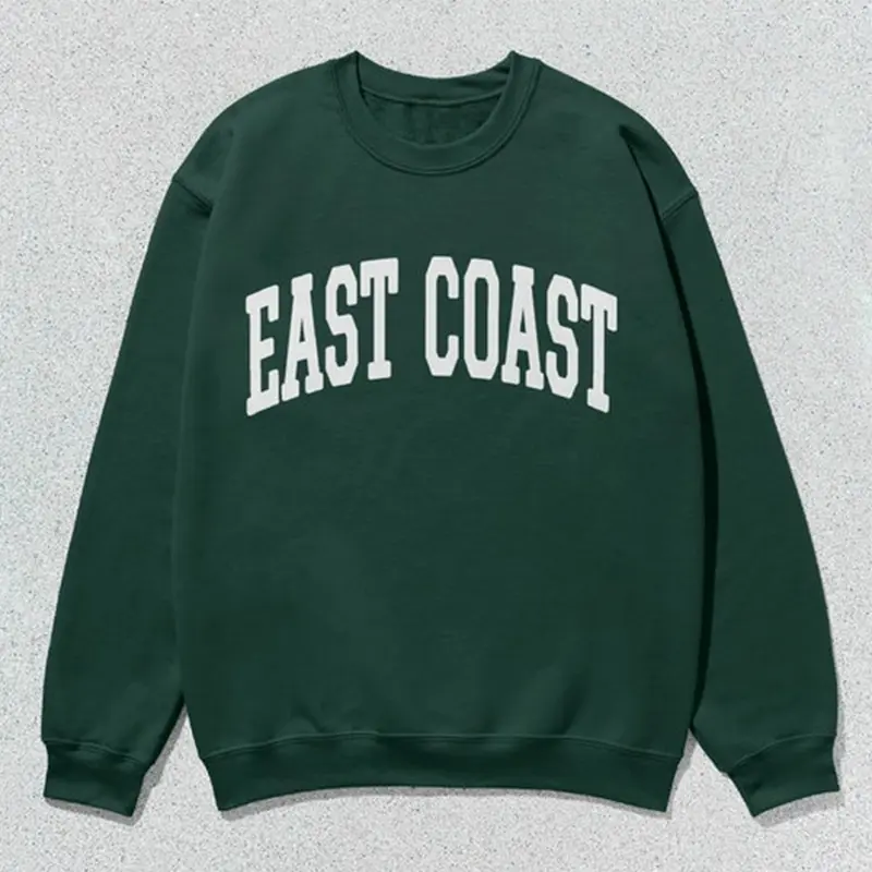 East Coast Collegiate Sweatshirt, Varsity Style Crewneck, Aesthetic Oversized Travel Sweater, Preppy East Coast Shirt, Unisex College Pullover