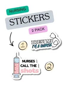 Superhero Nurse - 2 Sticker Pack 3x3 inch each
