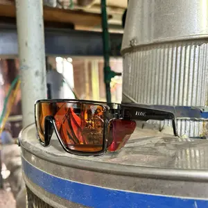 Elite Alpha – ANSI Z87.1 Polarized Safety Glasses (Smoke Frame + Red Revo Lens)