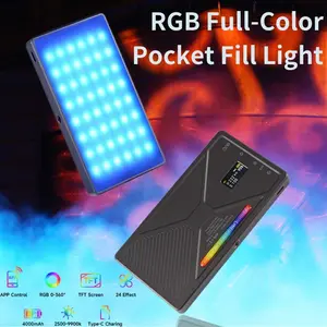 RGB full color fill light photo cell phone pocket light live video professional camera photography playing light APP control