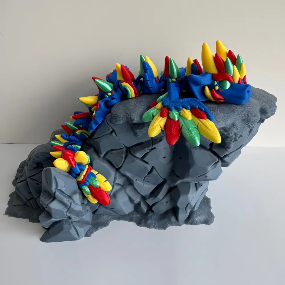 [Rainbow Theme] 11.42-inch 3D Printed Colorful Dragon Collectible Dolls, Bright Colors, Perfect Matching, Art Sculptures, Halloween/Birthday/Anniversary/Boyfriend Creative Gift, Home, Living Room, Car Creative Decoration