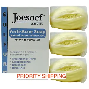 Joesoef Skin Care Anti Acne Natural Volcanic Sulfur Soap - 3 Pack of Soap
