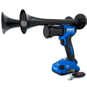Kobalt Impact Train Air Horn Compact Dual Model, 130+ dB, Wireless Remote Control, Hand-Assembled in USA, Portable, Handheld Train Horn Drill