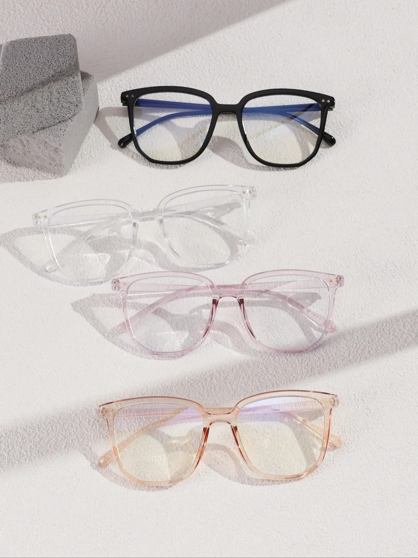 Unisex High-Quality Casual Square Frame Glasses, Anti-Blue Light PC Lens, Lightweight & Durable, Perfect for Work & Daily Wear, Square Frame Eyeglasses, Square Frame Eyewear