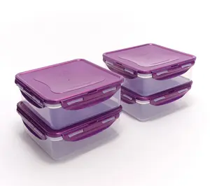 LocknLock Set of (4) 5-Cup Square Containers LocknLock Set of (4) 5-Cup Square Containers