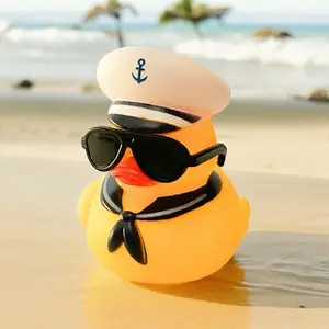 Cruise Boat Yellow Themed Black Sunglasses Rubber Duck Ducks - Sailor Anchor Helm Wheel Hat - Individual Decoration Car Trinkets Car Accessories