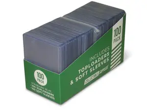 Toploader Supply 100 PK Toploader Box Includes 100 Toploaders & Soft Sleeves Standard 10 Pt Packaging