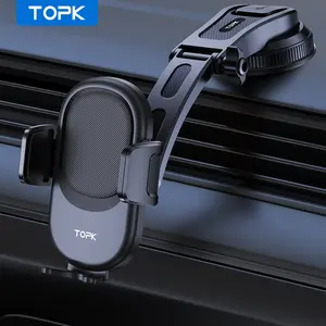 Topk Car Phone Holder Stand, Gravity Dashboard Mount, Universal Mobile Phone Support, Car Cellphone Mount for iPhone & Android (4-7)