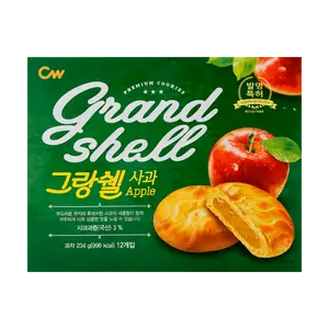 CW Korean Milky Apple Cream Sandwich Cookies, 12 pcs, 8.3oz - Soft Baked, Sweet Snack for Tea Time & Gifting