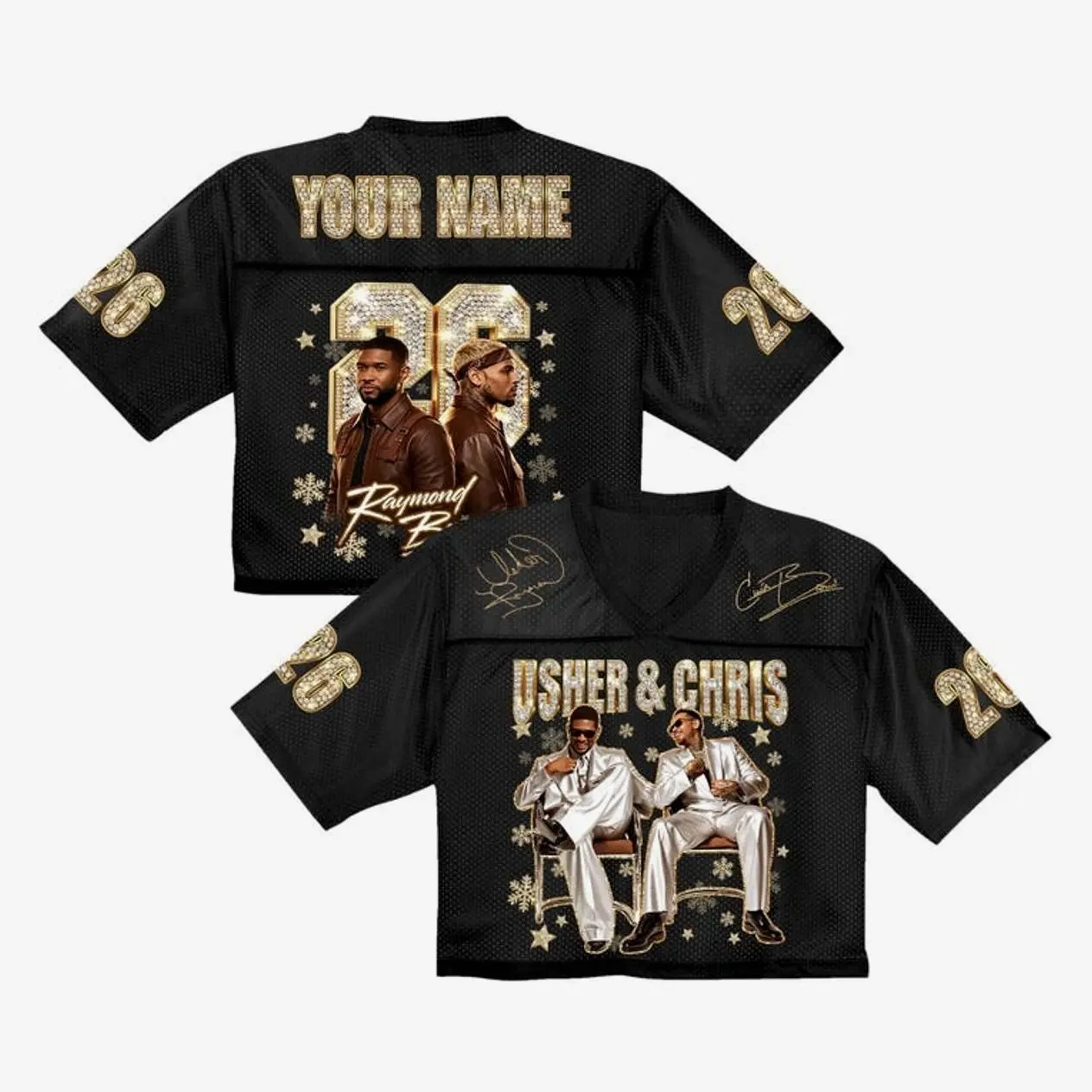 Custom Usher Brown Football Jersey, Personalized R&B Fan Jersey, Concert Jersey Shirt, Music Fan Gift, Custom Name Tee