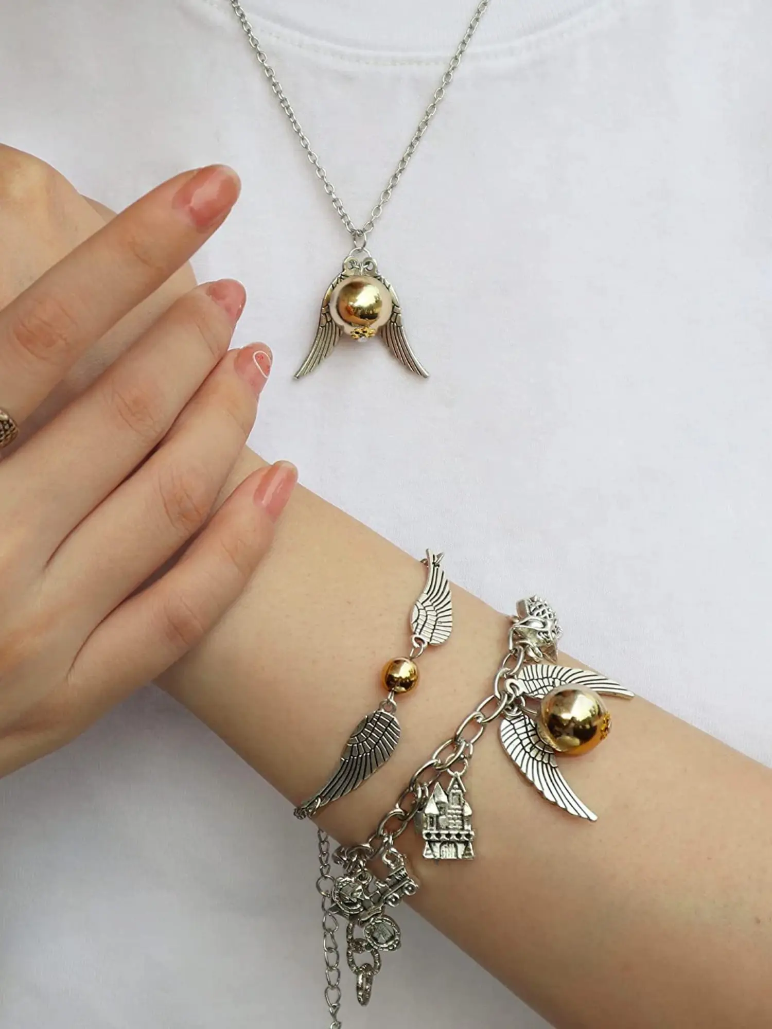 Harry Potter Accessories Set 3 Piece Vintage Fashionable Jewelry Set, Elegant Thief Necklace Bracelet Ring, Perfect Valentine's Day and Birthday Gift