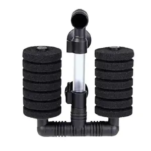 JAJALE 8pcs Small Double Head Bio-Sponge Filters AD-2831 for 10 Gallon Tanks Mechanical & Biological Filtration with 3/16" Aquarium Tubing