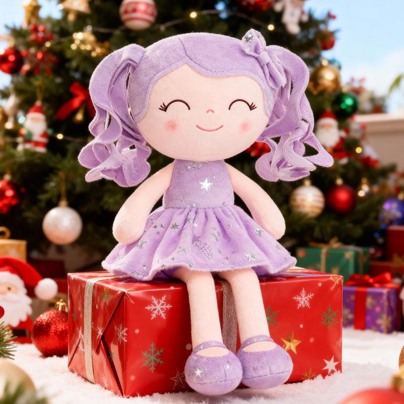 Gloveleya Plush Doll 12 Inch Curly Hair Princess Design Soft Baby Girl Dolls for Girls Ages 0-6 Perfect Birthday Christmas & Baby Shower Gift Adorable Nursery & Preschool Playtime Companion - Friendship