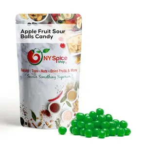 NY Spice Shop Sour Apple Fruit Balls - Vibrant Green Candy Balls for Sweet Treats Tangy & Sugar Perfect for Anytime Snacking - Bonbon