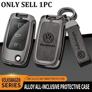 New Car Zinc Alloy Key Case Bag Car KeyChain Metal Key Shell Car Key Protector For Volkswagen VW Polo Tiguan Golf 4 5 Jetta Beetle Scirocco Passat