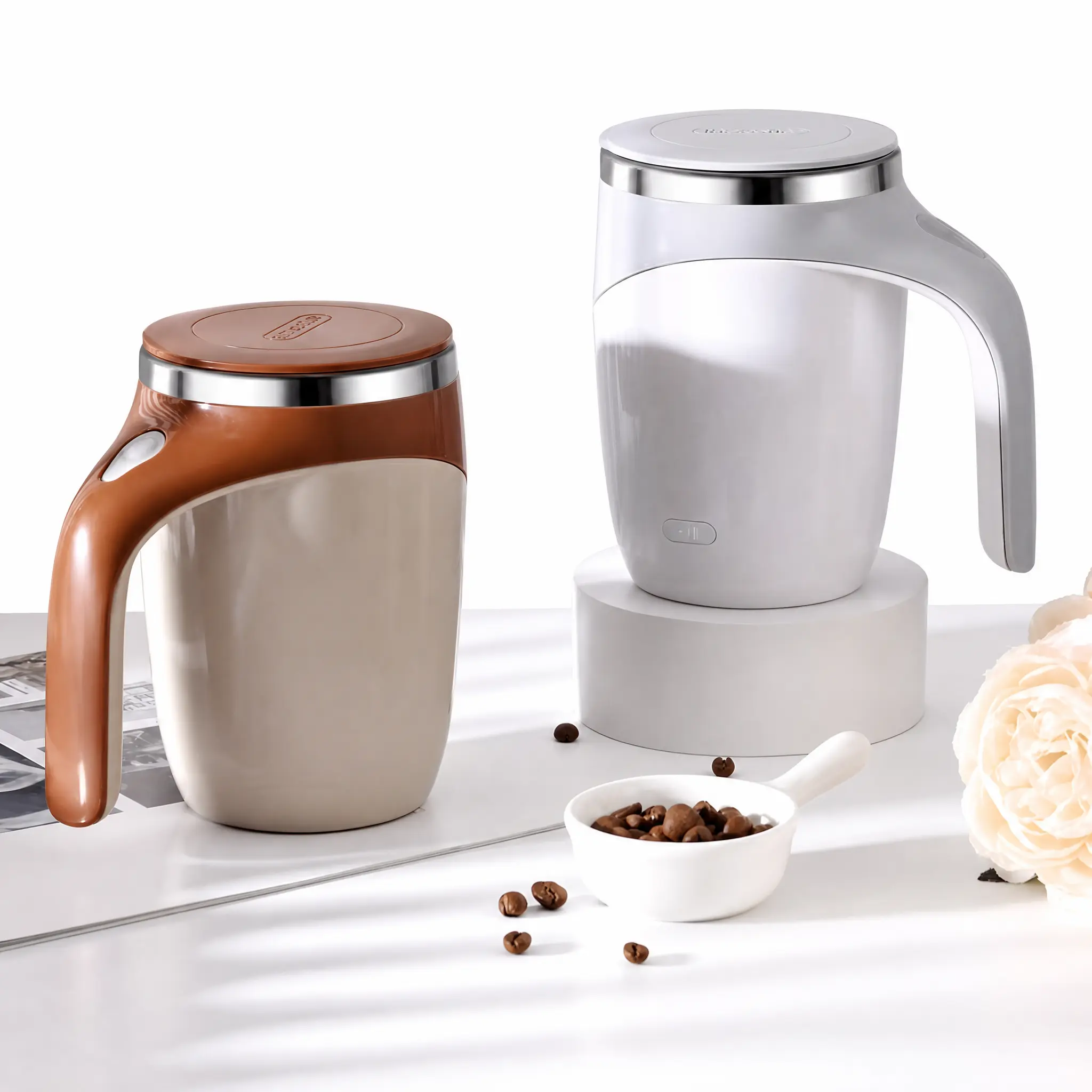 2026 Upgraded Automatic Stirring Coffee Mug, Electric Magnetic Self Mixing Cup, Rechargeable Coffee Travel Mug for Coffee, Milk Tea and Hot Drinks