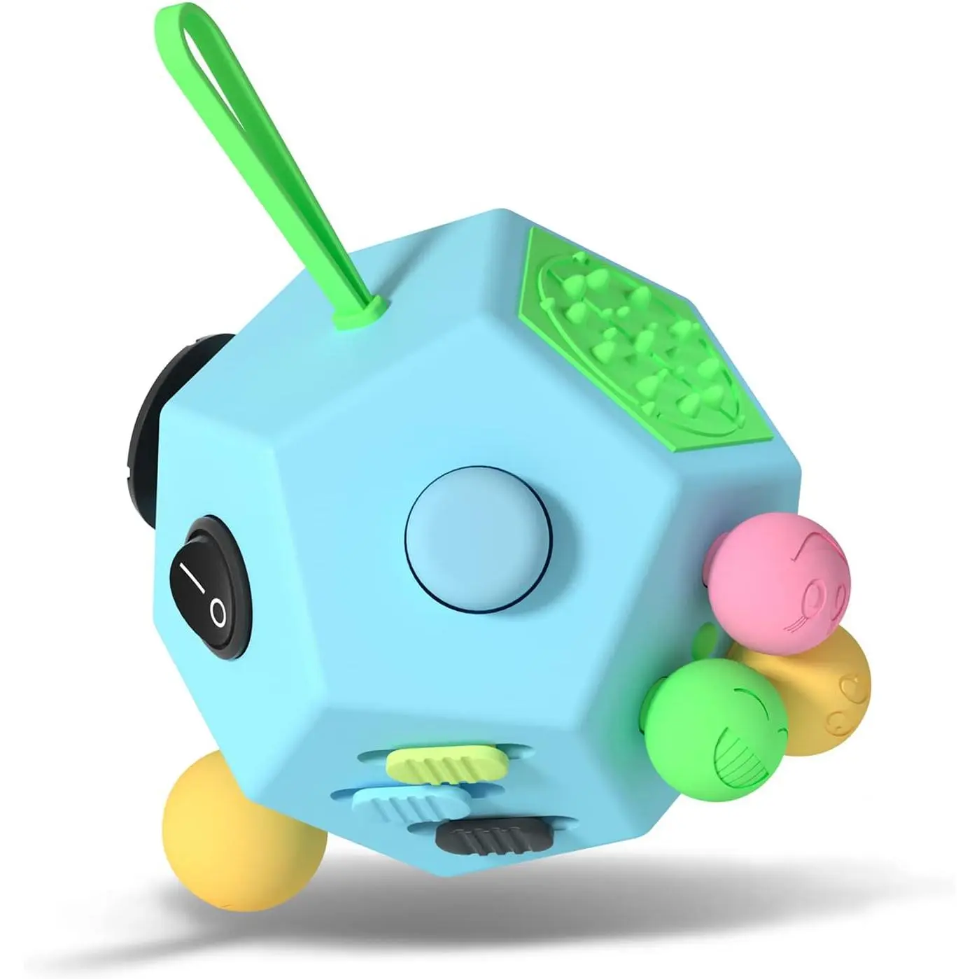 Fidget Dodecagon –12-Side Fidget Toys Cube Relieves Stress and Anxiety Anti Depression Travel Toy Christmas Stocking Stuffers Gifts for Children and Adults (B3 Blue Sky)