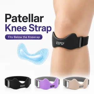 【Buy 1 Get 1 Free】HYPICHOR Patellar Tendon Support Strap (2pcs), Adjustable Silicone Knee Brace for Pain Relief (Sports & Outdoor Support Accessory), Pur(2Pcs)