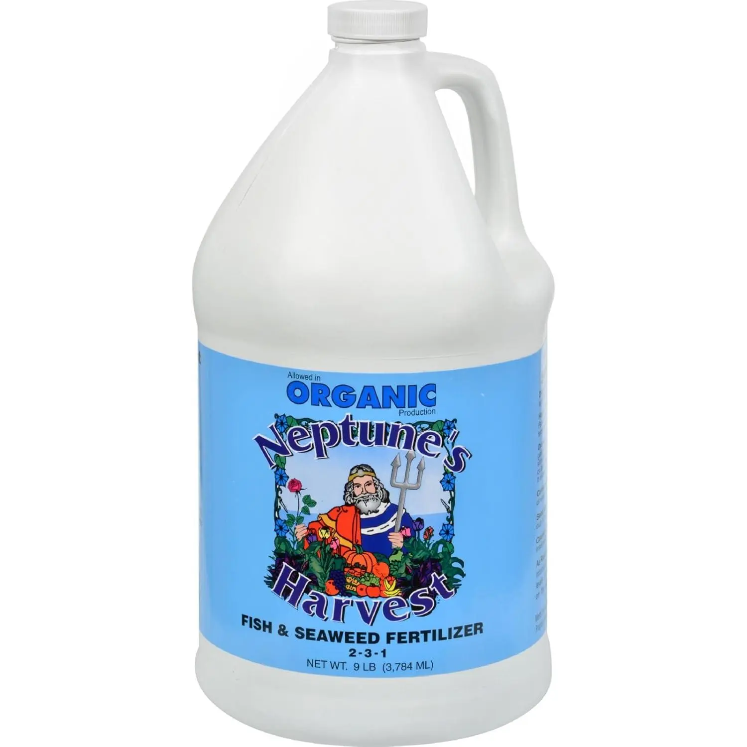 Neptune's Harvest Organic Fish & Seaweed Liquid Fertilizer 2-3-1, 1 Gal - Plant Food for Vegetables, Flowers, Lawns - Indoor & Outdoor Garden Supplies