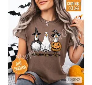 Halloween Goose Shirt Comfort Colors, Trendy Halloween Tshirt