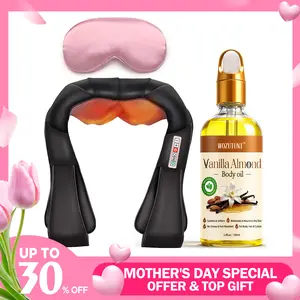 【Mother's Day Gift】Unique Self Care Gift Box - Neck Massager, Silk Sleep Mask & Body Oil, Great Gift for Stress Relief & Relaxation