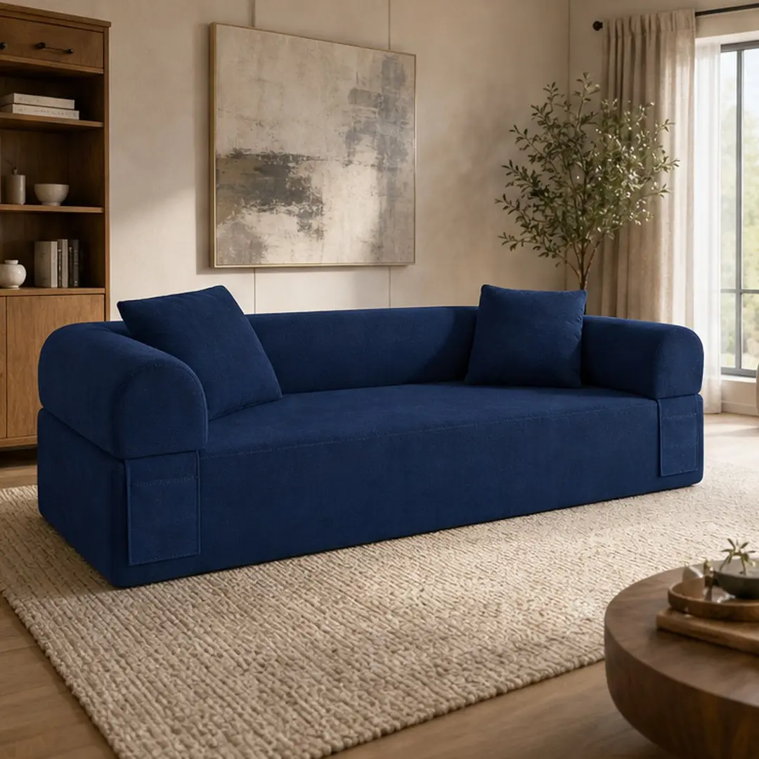 ARCH 3-Seat Boneless Corduroy Sofa - No Assembly Needed, Foam+Spring Support, Compact for Living Room Apartment Office, Couch for Living Room (29.50W x 83.46D x 24.40H in), Living Room Couch