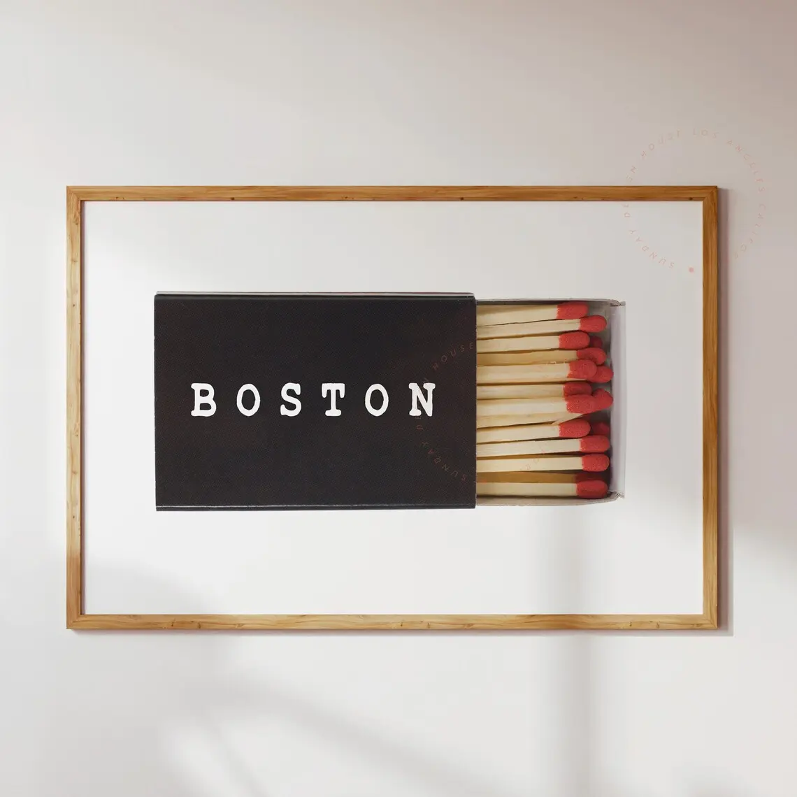 Boston City Matchbox print, Boston poster