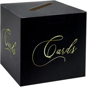 Black and  Card Box  Card Box Holder Envelope Box for Wedding Birthday  Shower Retirement Party Card Box