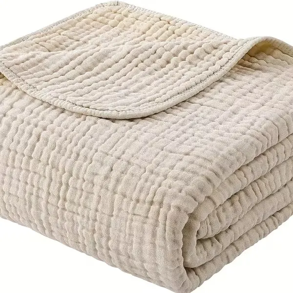 100% Cotton Muslin Blanket 6 Layer, Soft Morandi Color Gauze Blanket for Couch & Bed, Lightweight & Breathable Blanket for All Season, Machine Washable