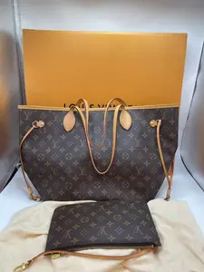 Pre-owned Louis Vuitton Neverfull MM Monogram Bag – Beige Interior, Chip Version, Good Condition, With Pouch, Classic Monogram Design