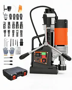 Garvee Heavy Duty 1750W Magnetic Drill Press - 2" Boring Diameter, 810 RPM Adjustable Speed, Titanium Alloy Guide, Ergonomic Handle - Portable Industrial Mag Drill for Metalworking - 1750W