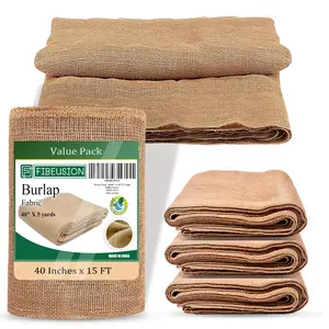 FIBEUSION Burlap for Gardening - Multipurpose Natural Burlap Fabric - High Density Jute Fiber Suitable for Weed Barrier, Frost Guard for Gardening, Home Decorations and Crafts