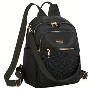 Unisex Backpack — Soft-Shell, Lightweight Daily Rucksack with Front Zipper Pocket and Adjustable Straps — Durable Nylon Bag for Travel, School, and Office — Minimalist Everyday Carryall