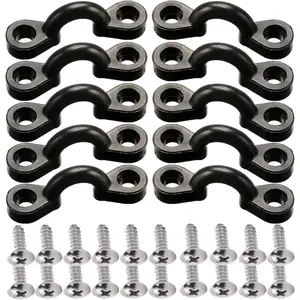 Kayak Pad Eye Kit, 10PCS Nylon Bungee Deck Loops Tie Down Pad Eye with 20 Screws for Boat Kayak Deck Rigging Kit equipment fill durable impact O-Ring Pick-Up Hook and Pick Set Large Capacity Metal Hand Toolbox spanner wrench tools mole grips