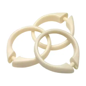 "Snap" Home Fashions Plastic Shower Curtain Hooks, Bone